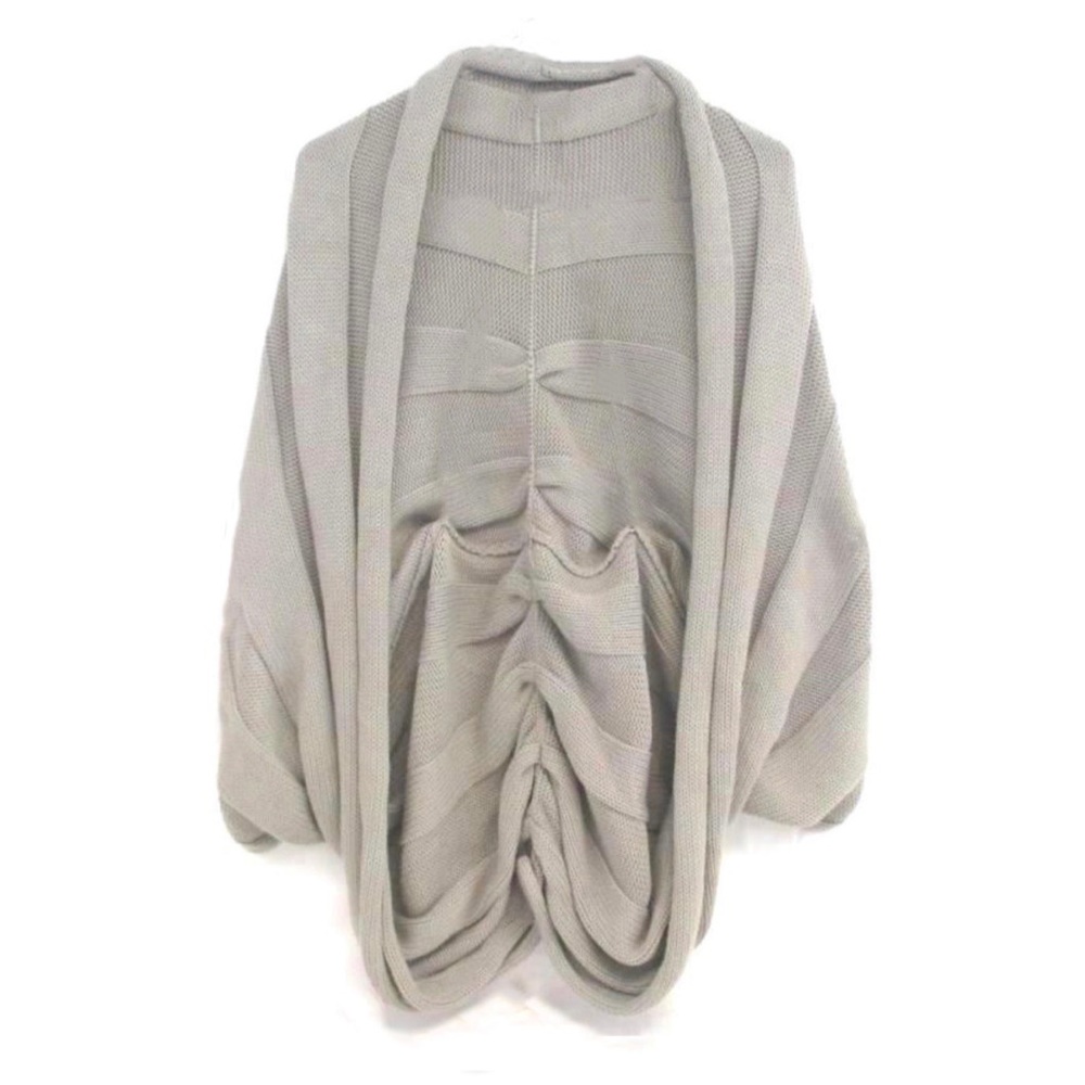 🆕 NY & CO Neutral Chunky Knit Cocoon Kimono Cardi - Picture 2 of 7